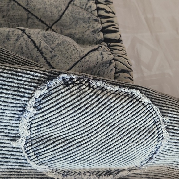 Vintage Havana Quilted Washed/Acid Blue Denim Boxy Jacket sz M - Picture 6 of 10